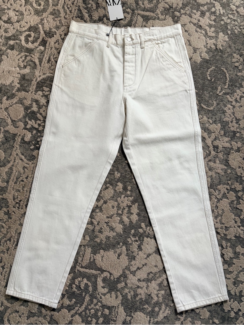 Zara Men's White Tapered Chinos